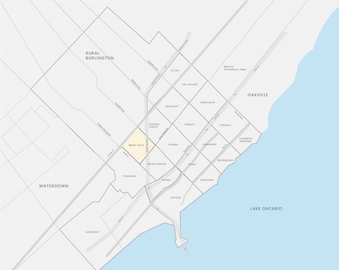 Map of Brant Hills, Burlington