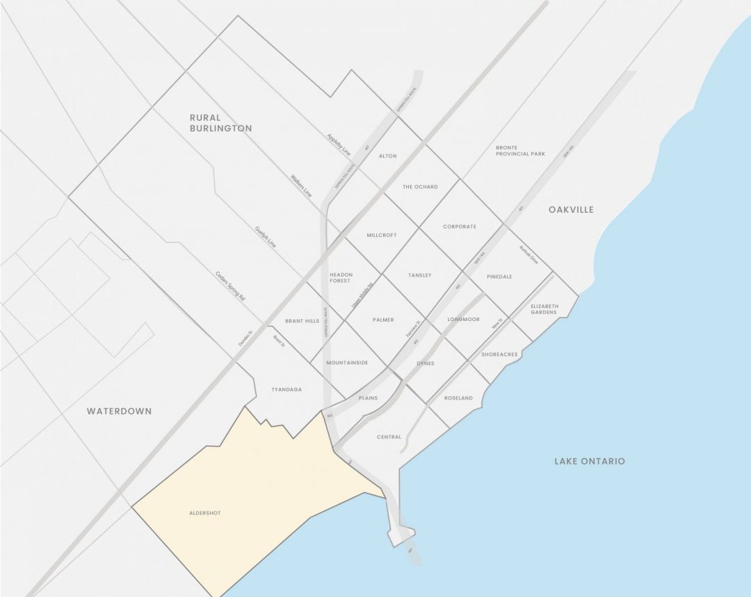 Map of Aldershot, Burlington