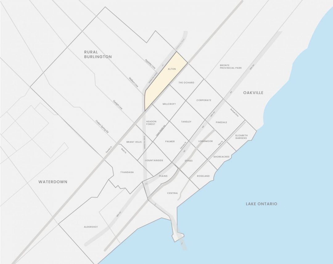 Map of Alton Village, Burlington