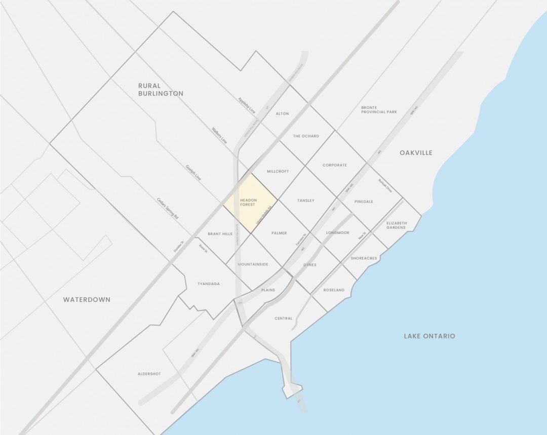 Map of Headon Forest, Burlington