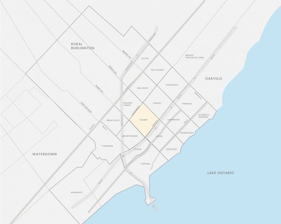 Map of Palmer, Burlington