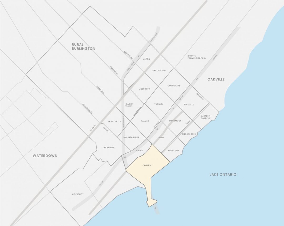 Map of Central Burlington