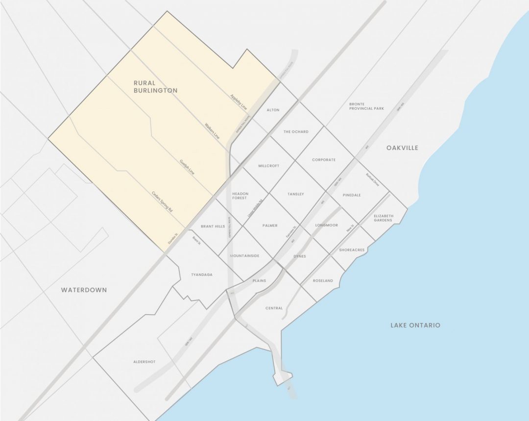 Map of Rural Burlington