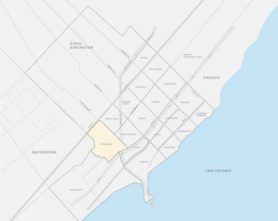 Map of Tyandaga, Burlington