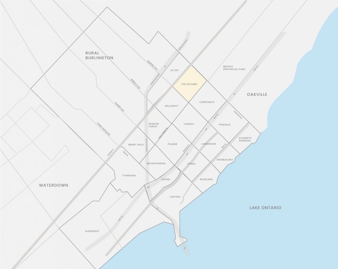 Map of The Orchard, Burlington