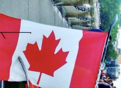 Canadian flag waiving by Burlington Lake Front